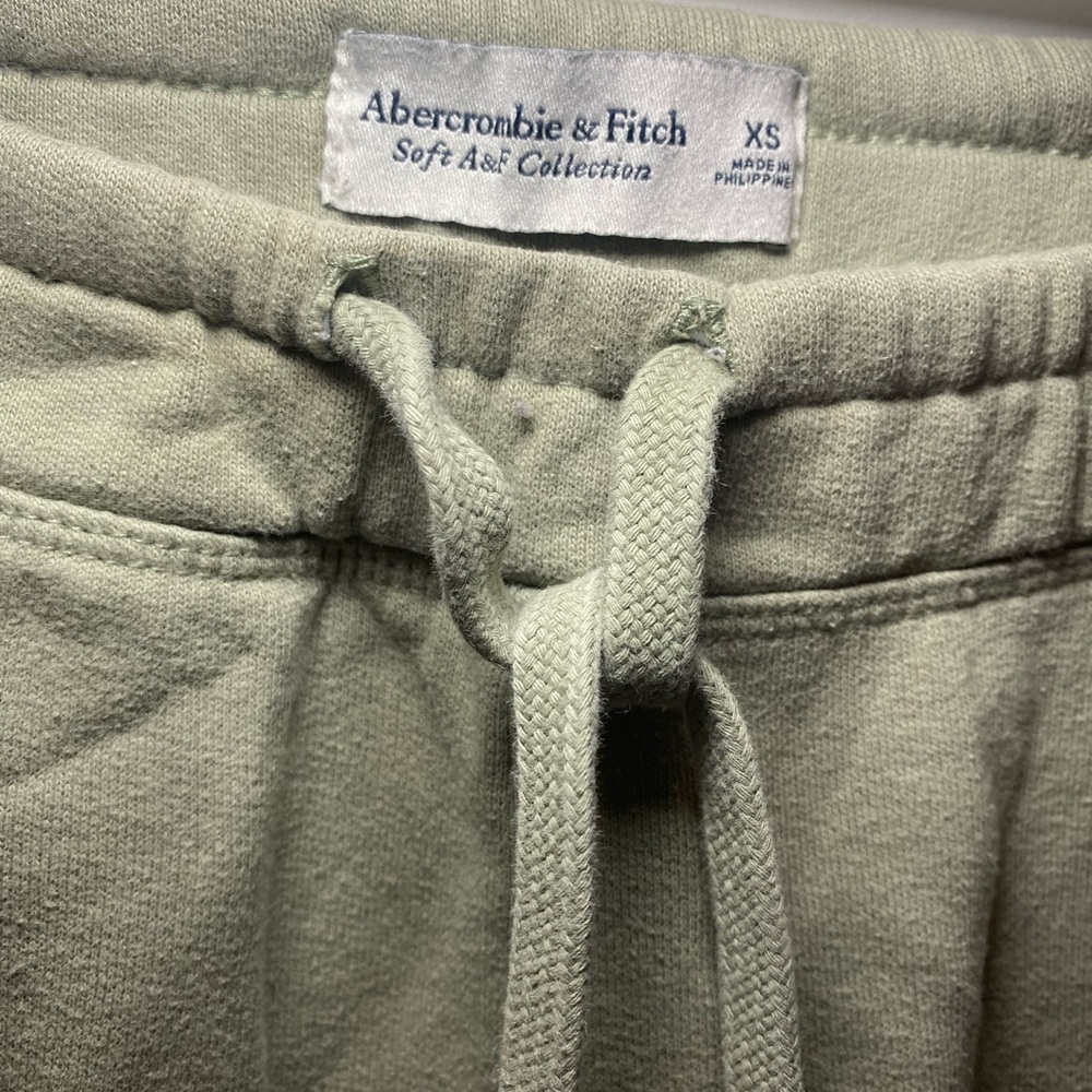 Abercrombie and Fitch, sage green size extra small joggers with embroidered logo